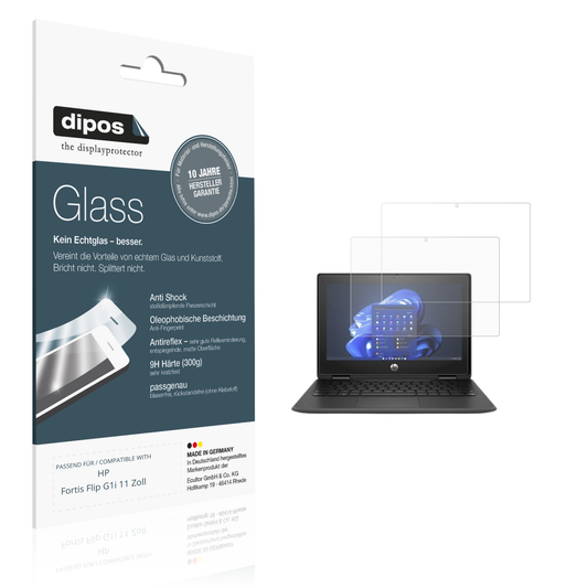 Matte Displayschutzfolie von dipos passend für hpfortis flip g1i 11 zoll, 9H kratzfest und blasenfrei montiert