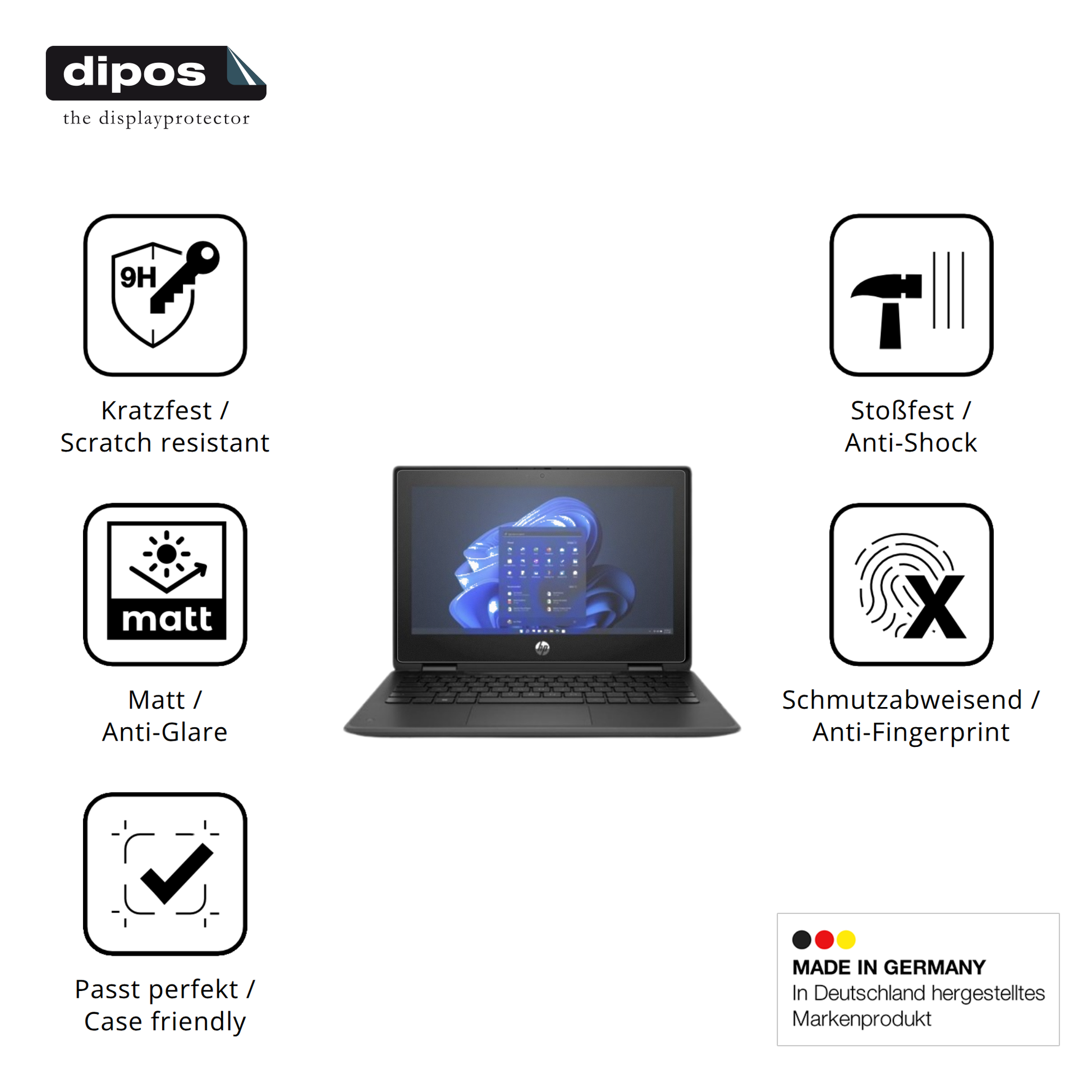 Displayschutz hergestellt in Deutschland, höchste Qualität made in Germany