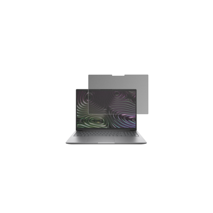 HPIntel Core Ultra 7 255H mit aufgebrachtem dipos Displayschutz, der seitliche Einblicke blockiert