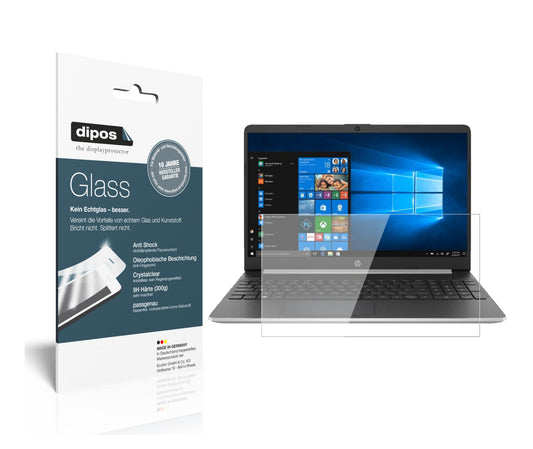 Klare Displayschutzfolie von dipos passend für HP Laptop 15s-eq0564ng, 9H kratzfest und blasenfrei montiert