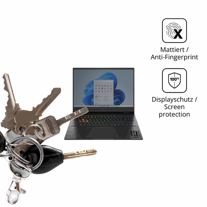 dipos Displayschutz für hpomen transcend 16-u1000nl, mattierte Oberfläche, Blickschutzfilter und perfekter Passform