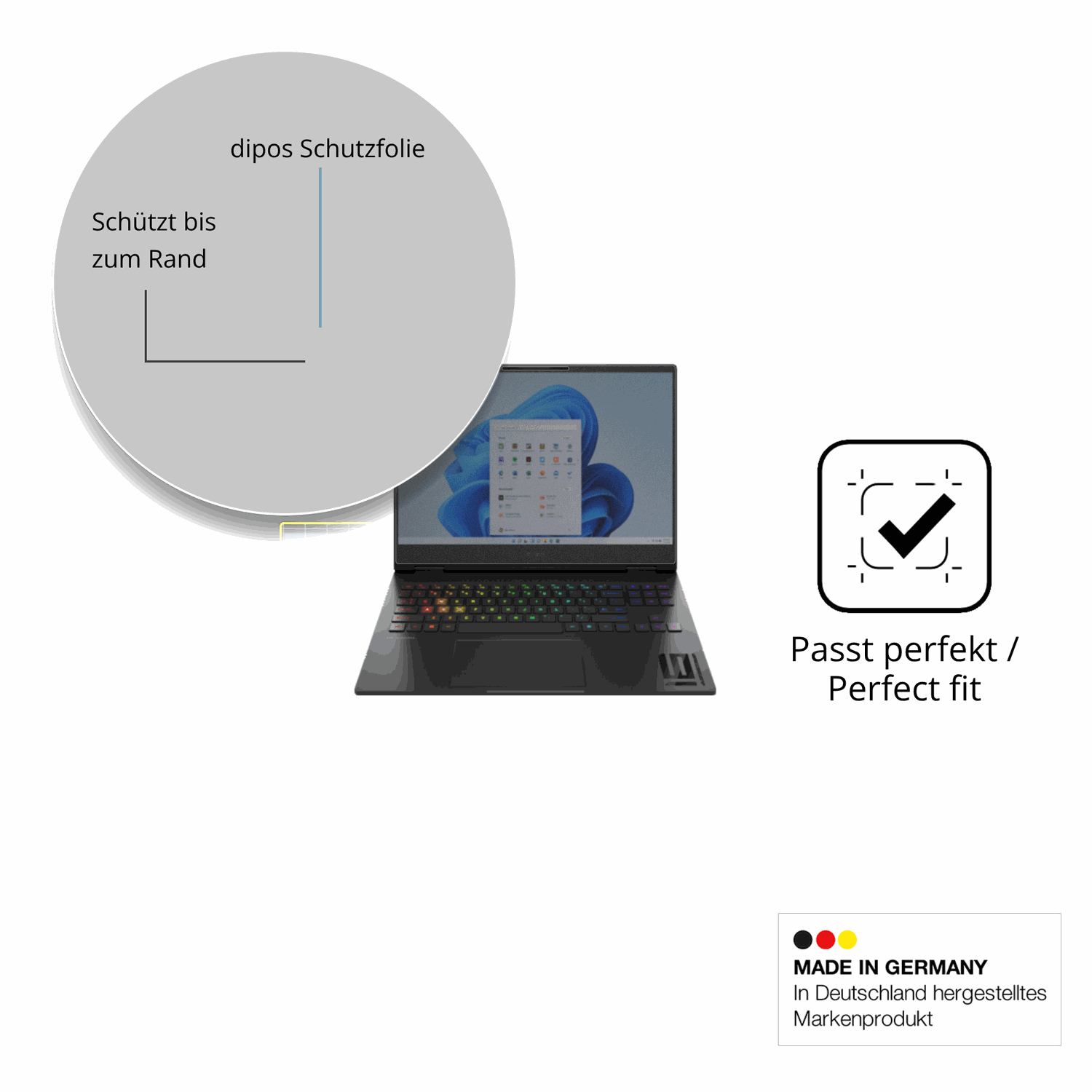 Schutz gegen Kratzer auf dem hpomen transcend 16-u1000nl Glas durch Schlüssel oder Ähnliches