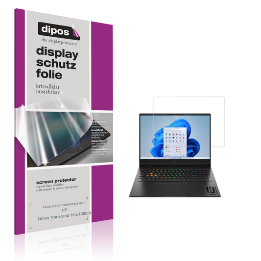 Klare Displayschutzfolie von dipos passend für hpomen transcend 16-u1000nl, präziser Zuschnitt und blasenfrei montiert