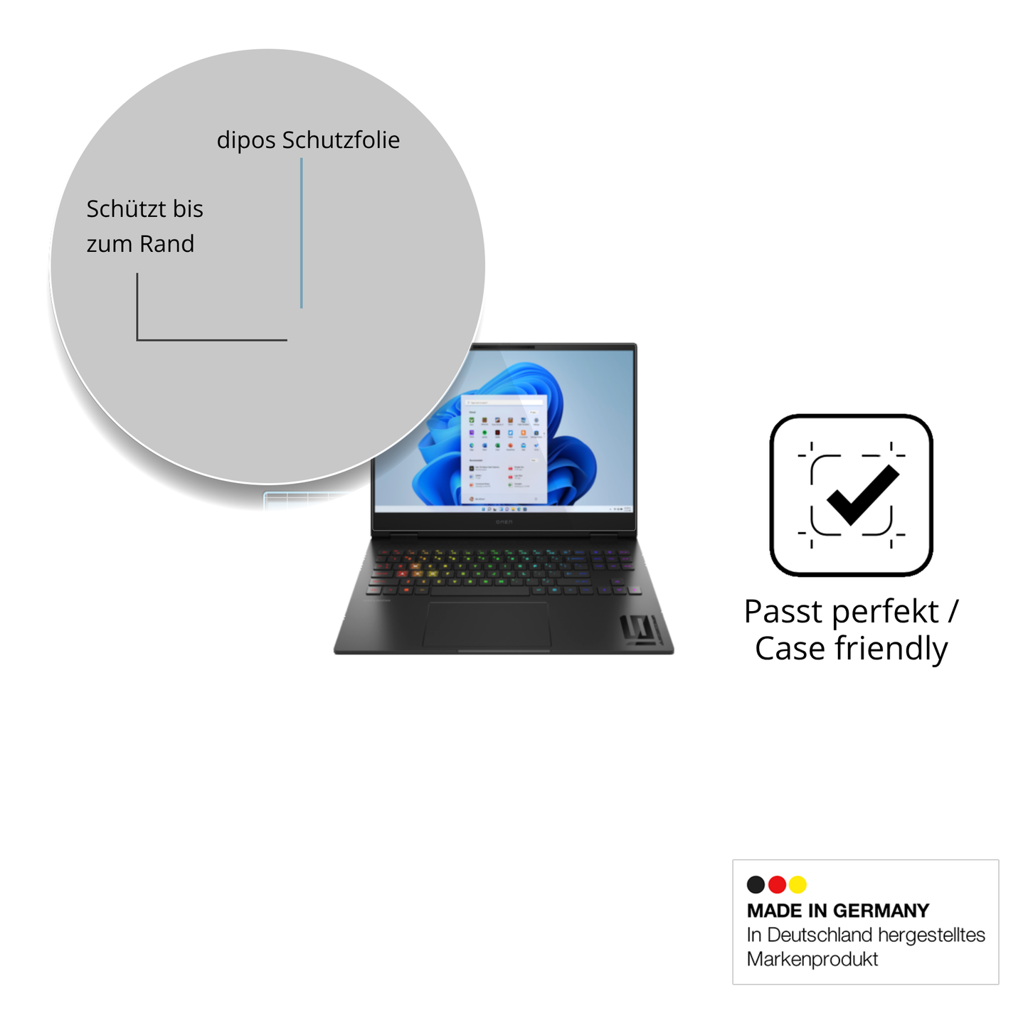 Besonders flexibler Displayschutz mit Anti-Shock-Schicht im Materialmix