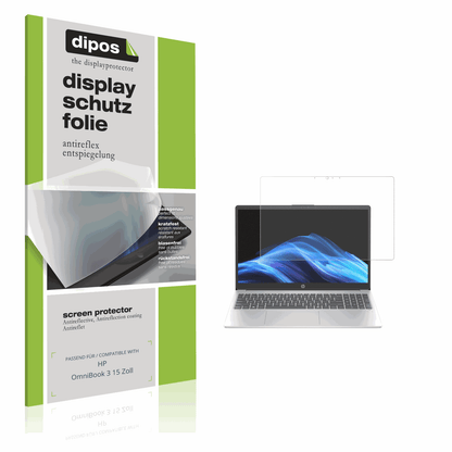 Matte Displayschutzfolie von dipos passend für HP OmniBook 3 15 Zoll, präziser Zuschnitt und blasenfrei montiert