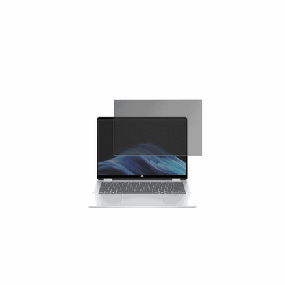 HPOmniBook 5 Flip 14-FP0254ng mit aufgebrachtem dipos Displayschutz, der seitliche Einblicke blockiert