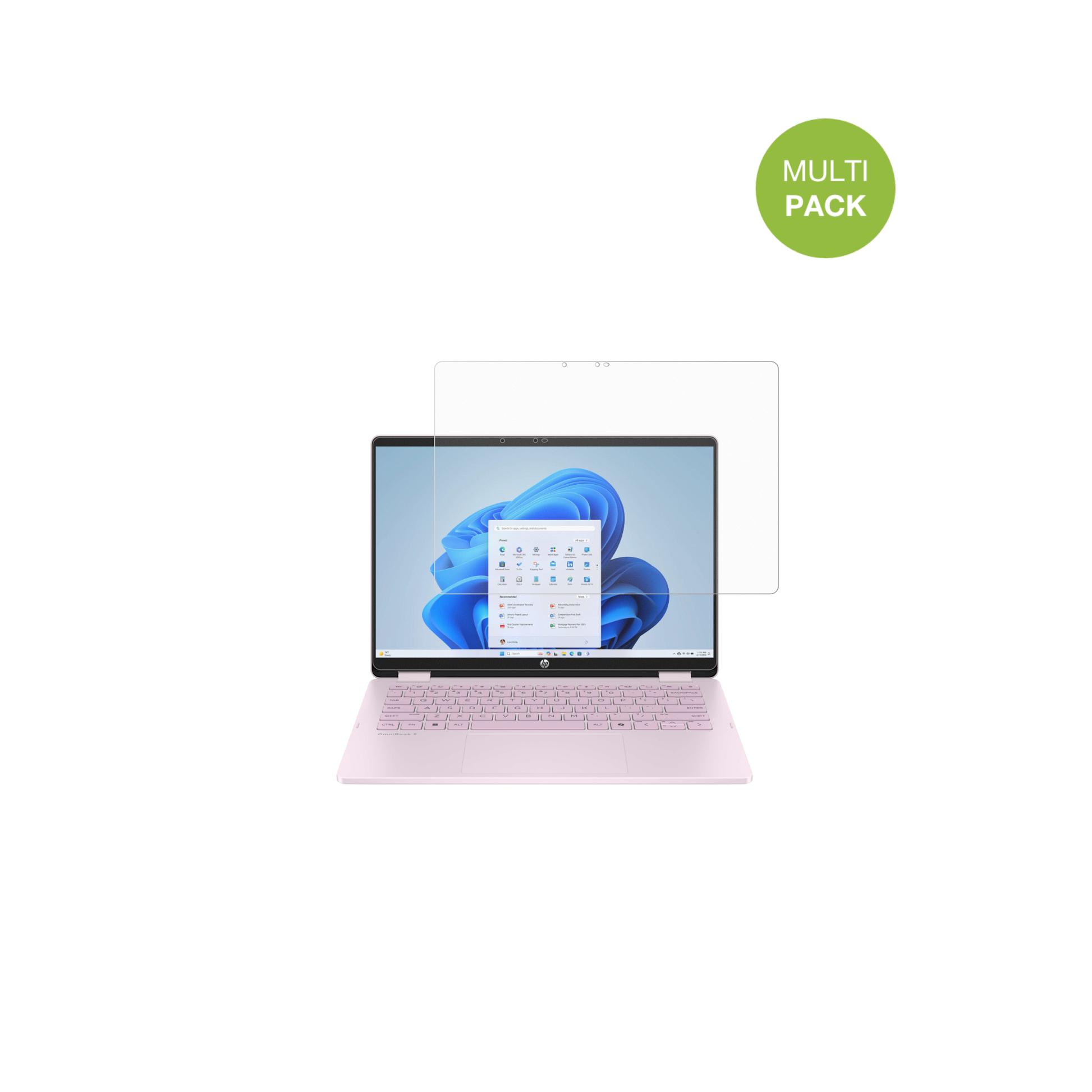 HPOmniBook 5 Flip 14 FP0765ng mit aufgebrachter dipos Displayschutzfolie, die lästige Fingerabdrücke minimiert