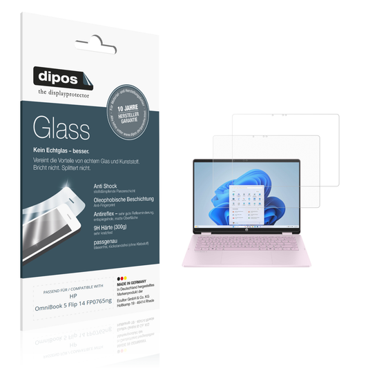 Matte Displayschutzfolie von dipos passend für HP OmniBook 5 Flip 14 FP0765ng, 9H kratzfest und blasenfrei montiert