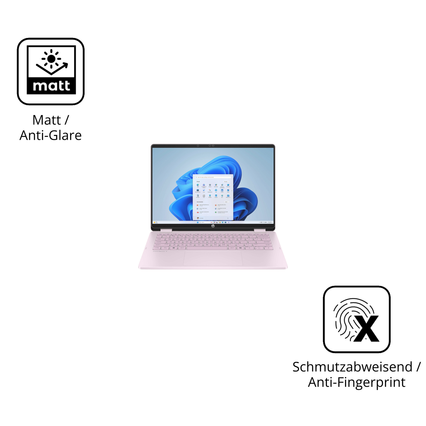 9H Hartbeschichtete, flexible Folie passend zugeschnitten für HP OmniBook 5 Flip 14 FP0765ng