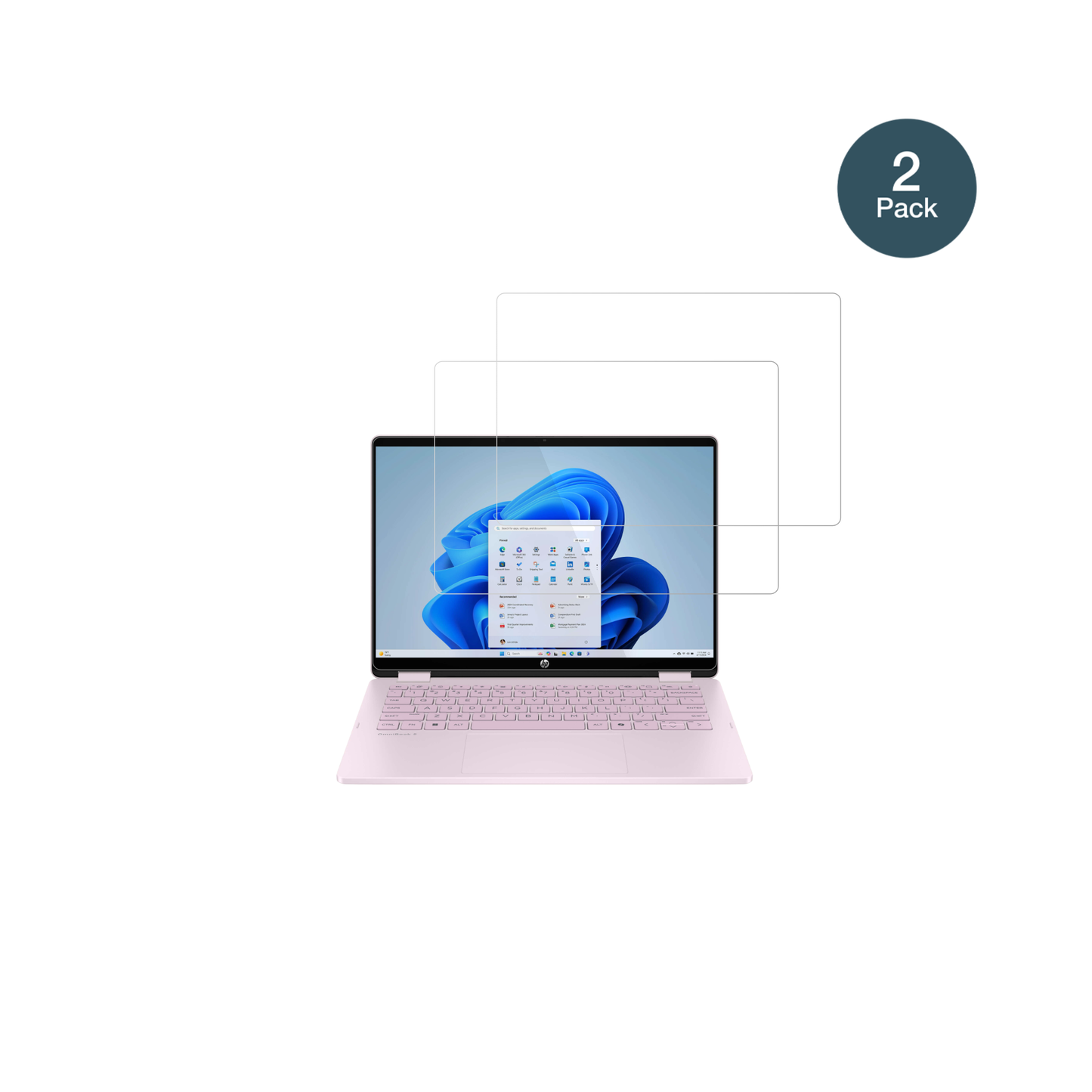 HPOmniBook 5 Flip 14 FP0765ng mit aufgebrachter dipos Flex Schutzfolie, glasklare Darstellung ohne Einschränkungen