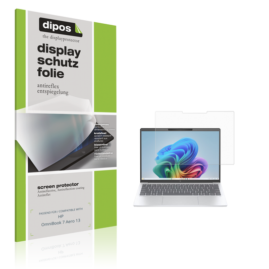 Matte Displayschutzfolie von dipos passend für hpomnibook 7 aero 13, präziser Zuschnitt und blasenfrei montiert