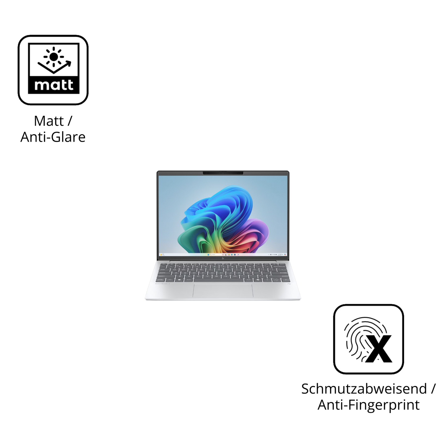 Dünne und entspiegelnde Folie passend zugeschnitten für hpomnibook 7 aero 13