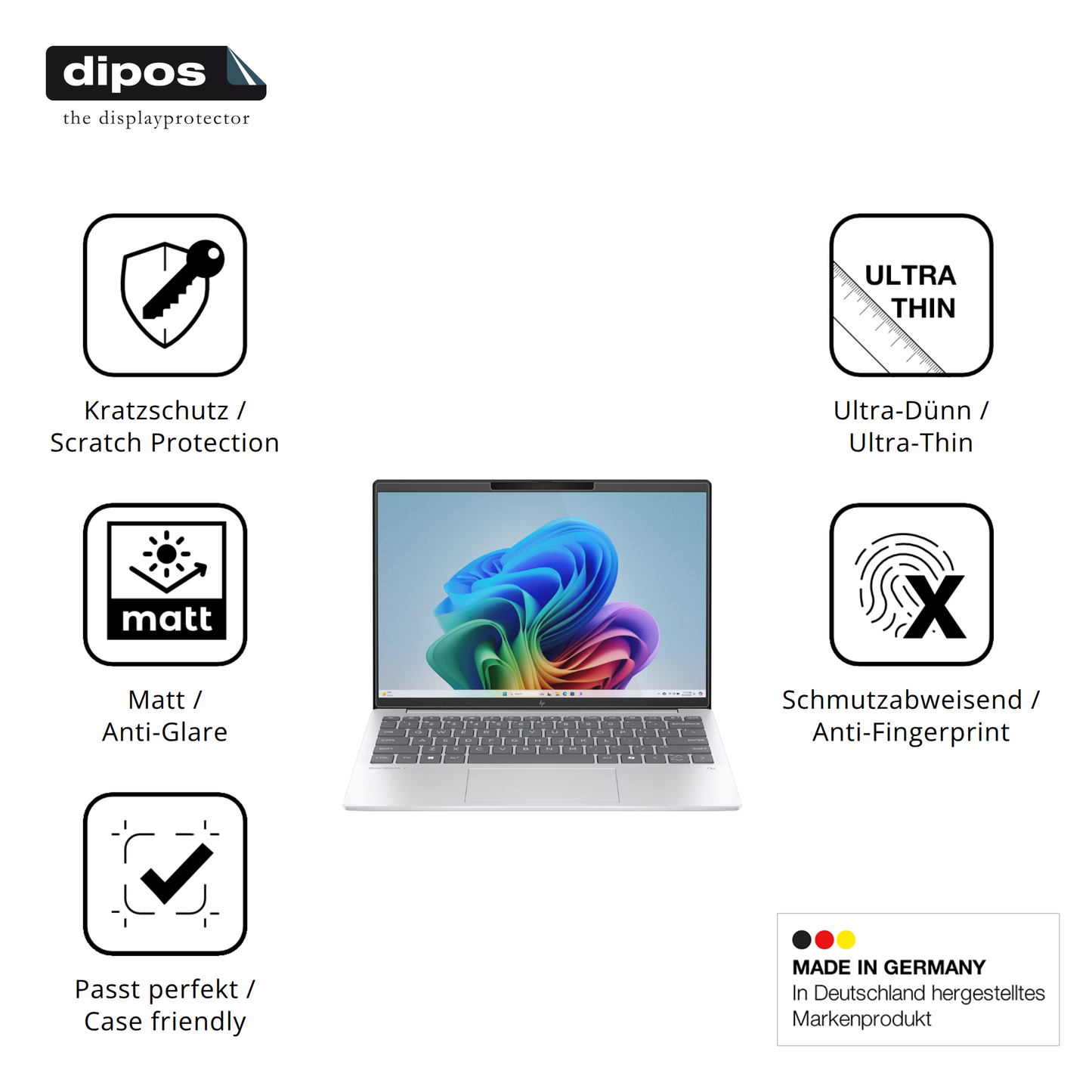 Displayschutz hergestellt in Deutschland, höchste Qualität made in Germany