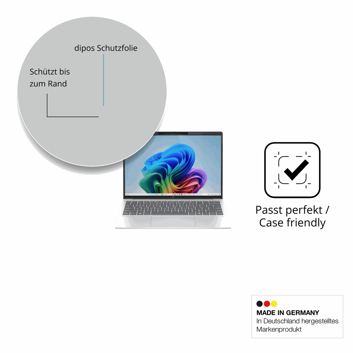 Besonders flexibler Displayschutz mit Anti-Shock-Schicht im Materialmix