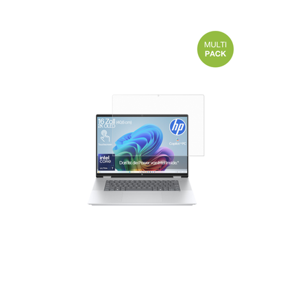 HPOmniBook X Flip Copilot Plus mit aufgebrachter dipos Displayschutzfolie, die lästige Fingerabdrücke minimiert