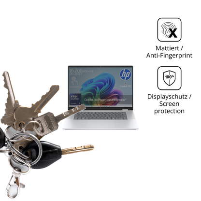 dipos Displayschutz für HP OmniBook X Flip Copilot Plus, mattierte Oberfläche, Blickschutzfilter und perfekter Passform