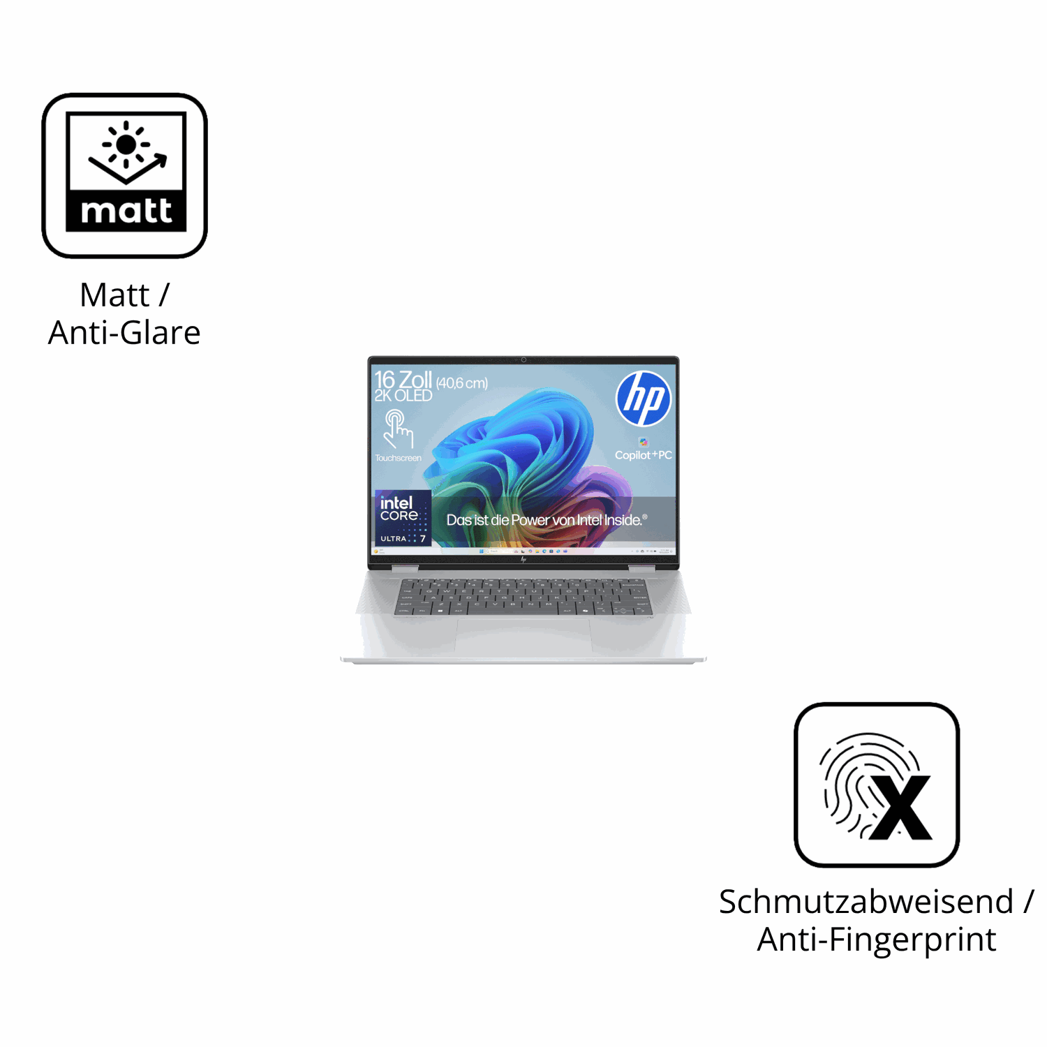 9H Hartbeschichtete, flexible Folie passend zugeschnitten für HP OmniBook X Flip Copilot Plus
