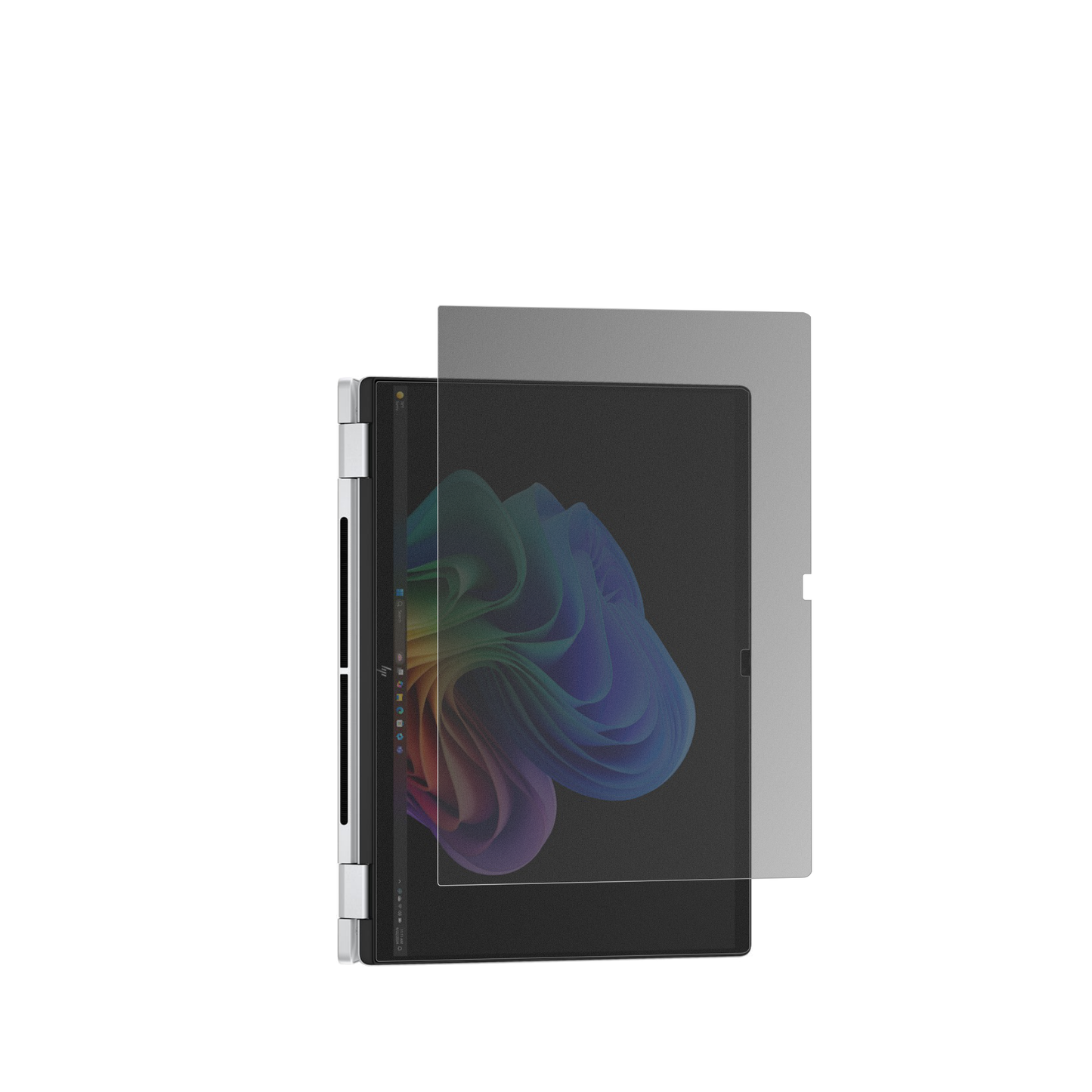 HPOmniBook X FlipNGAI16-as0771ng mit aufgebrachtem dipos Displayschutz, der seitliche Einblicke blockiert