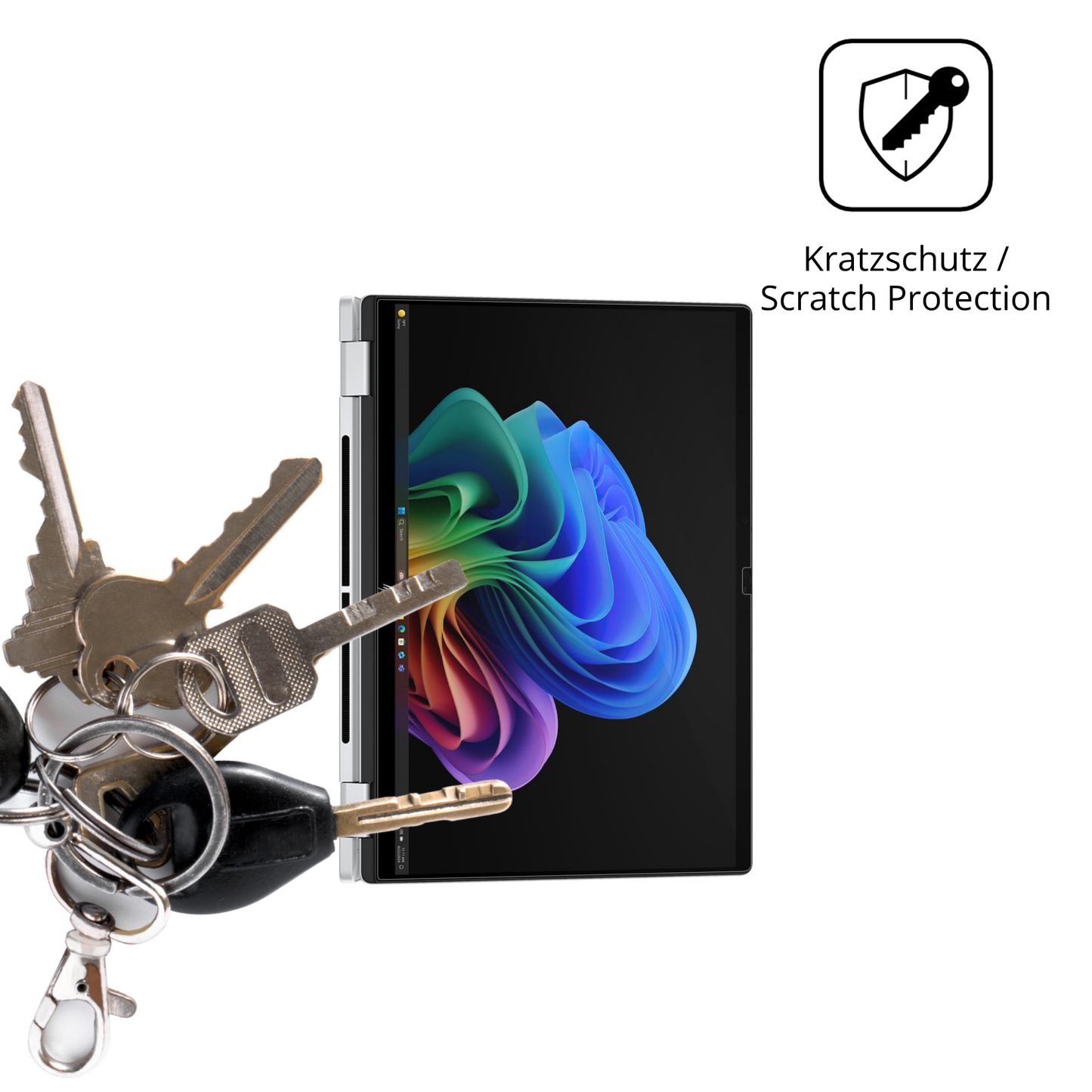 Schutz gegen Kratzer auf dem HP OmniBook X FlipNGAI16-as0771ng Glas durch Schlüssel oder Ähnliches