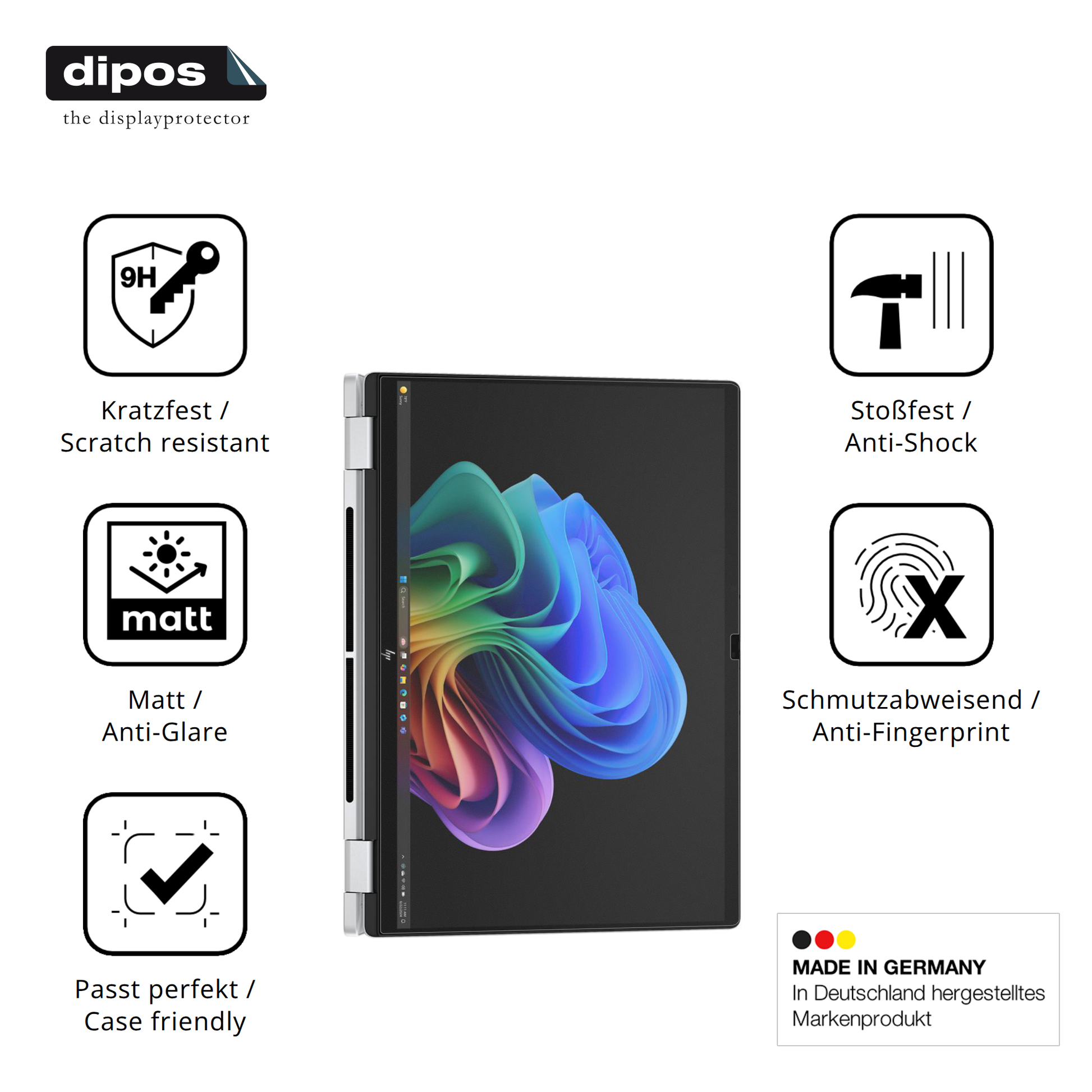 Displayschutz hergestellt in Deutschland, höchste Qualität made in Germany