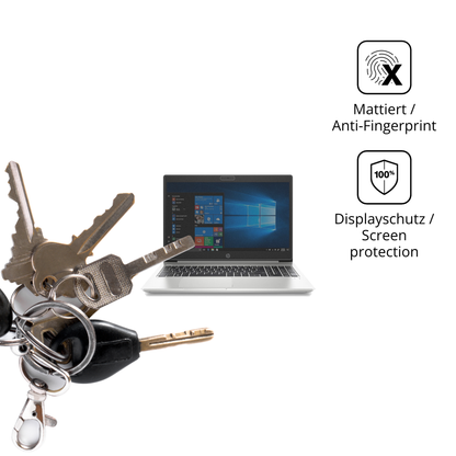 dipos Displayschutz für HP ProBook 450 G7, mattierte Oberfläche, Blickschutzfilter und perfekter Passform