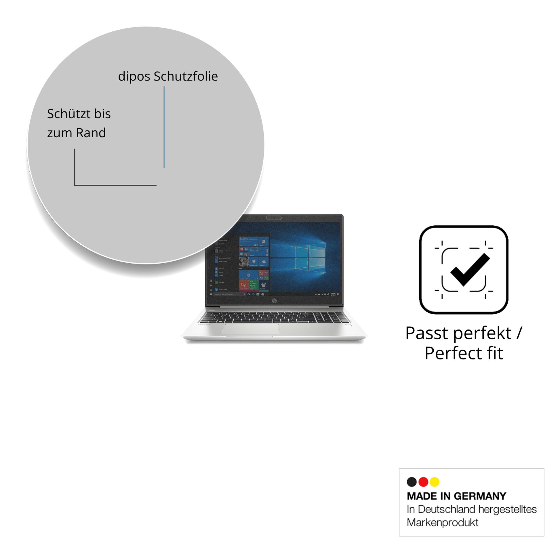 Schutz gegen Kratzer auf dem HP ProBook 450 G7 Glas durch Schlüssel oder Ähnliches