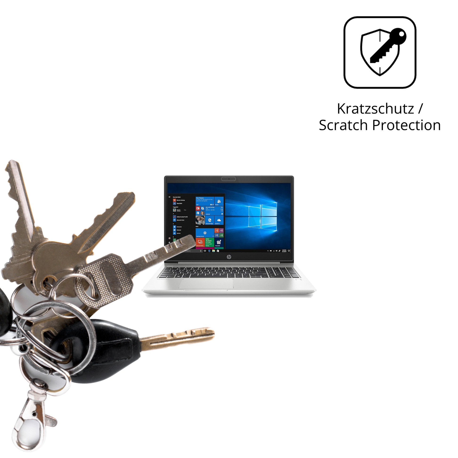Schutz gegen Kratzer auf dem HP ProBook 450 G7 Glas durch Schlüssel oder Ähnliches
