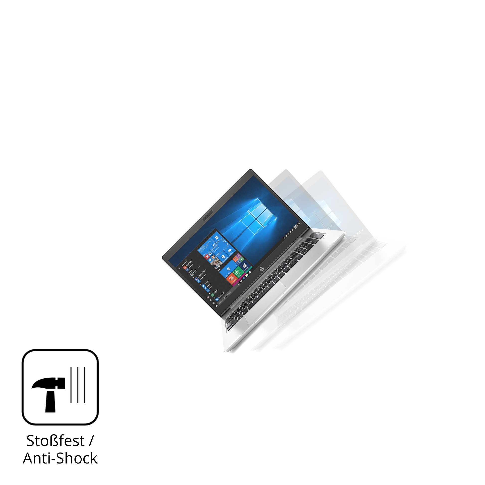 Schutz gegen Kratzer auf dem HP ProBook 450 G7 Glas durch Schlüssel, Stöße gegen die Tischkante oder Stürze