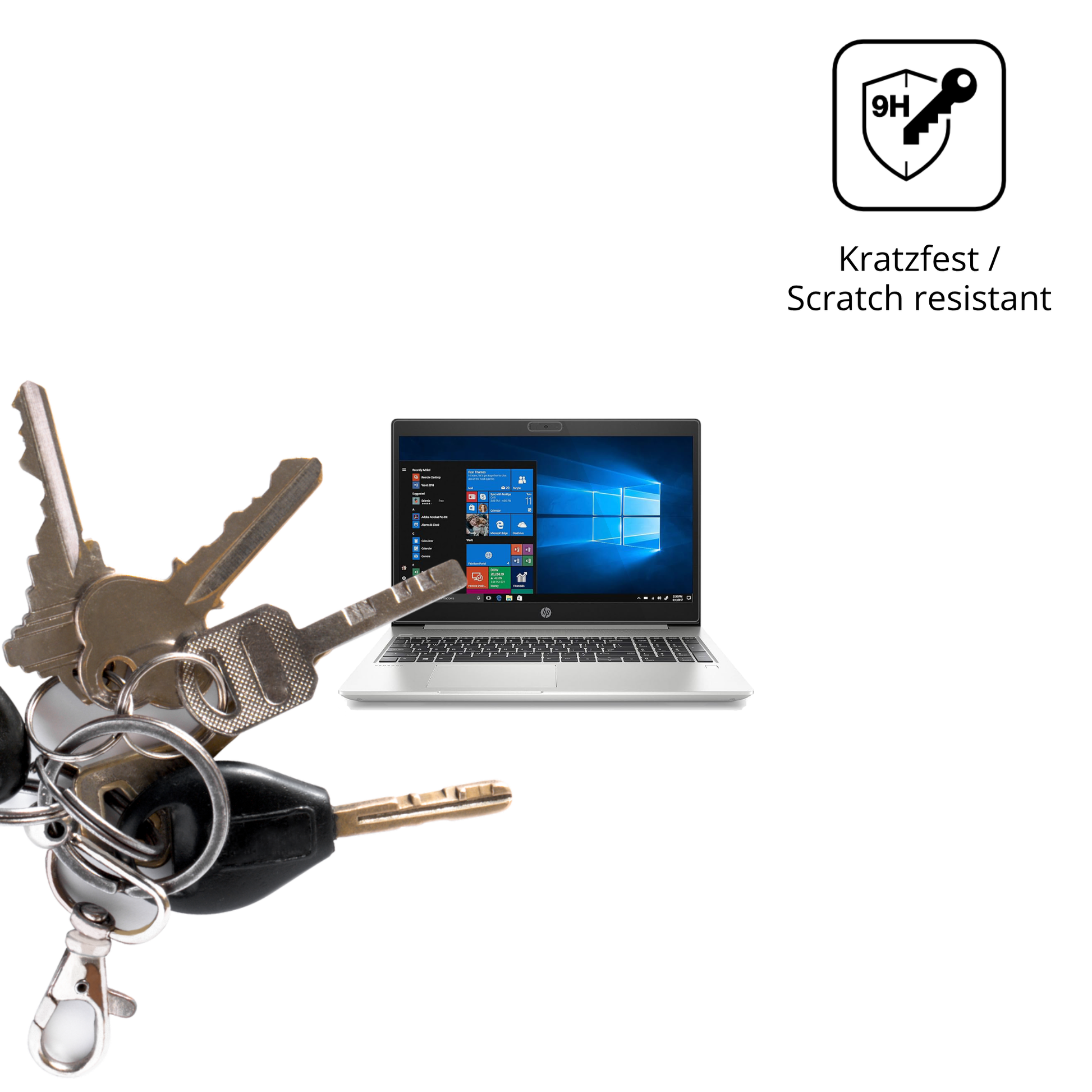 dipos Displayschutz für HP ProBook 450 G7, transparente Oberfläche, perfekte Passform auch für die Rundungen