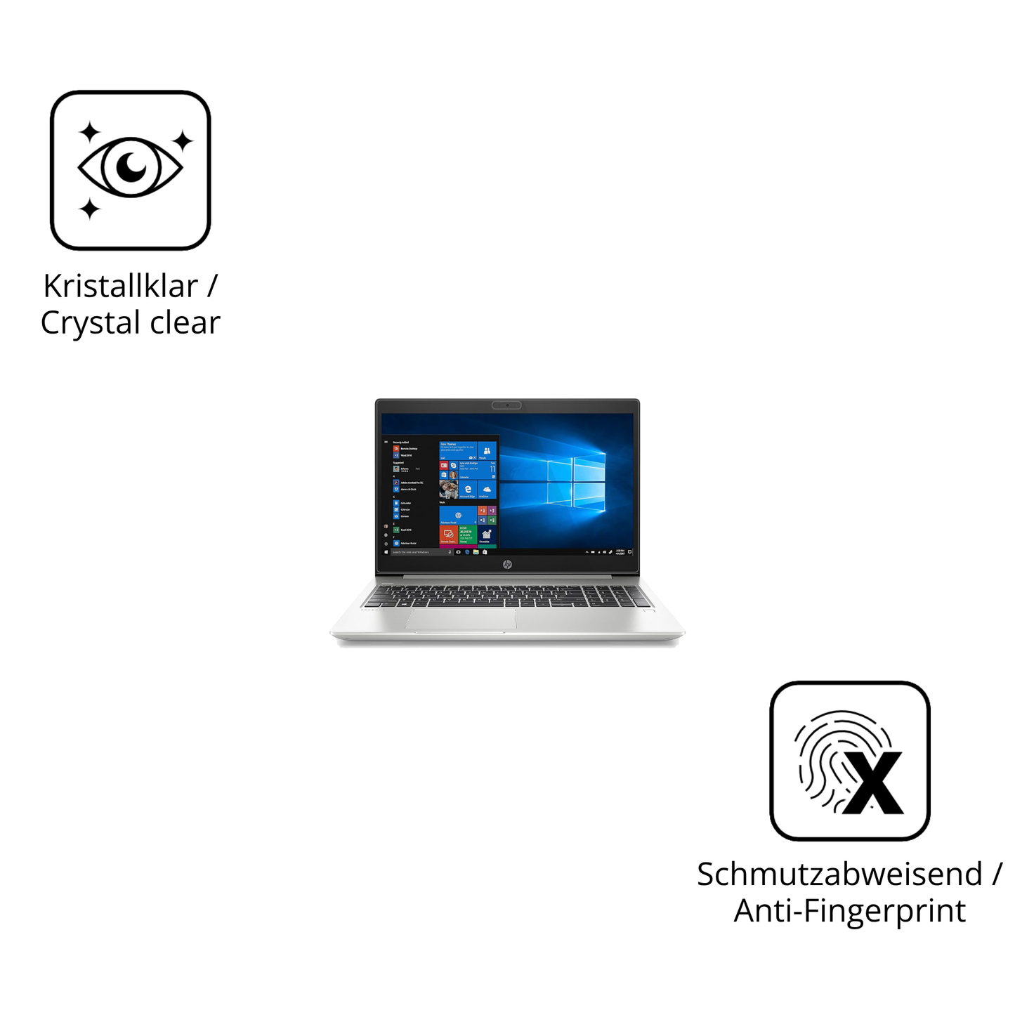 Flexible TPU-Folie passend zugeschnitten für HP ProBook 450 G7, vollständige Abdeckung