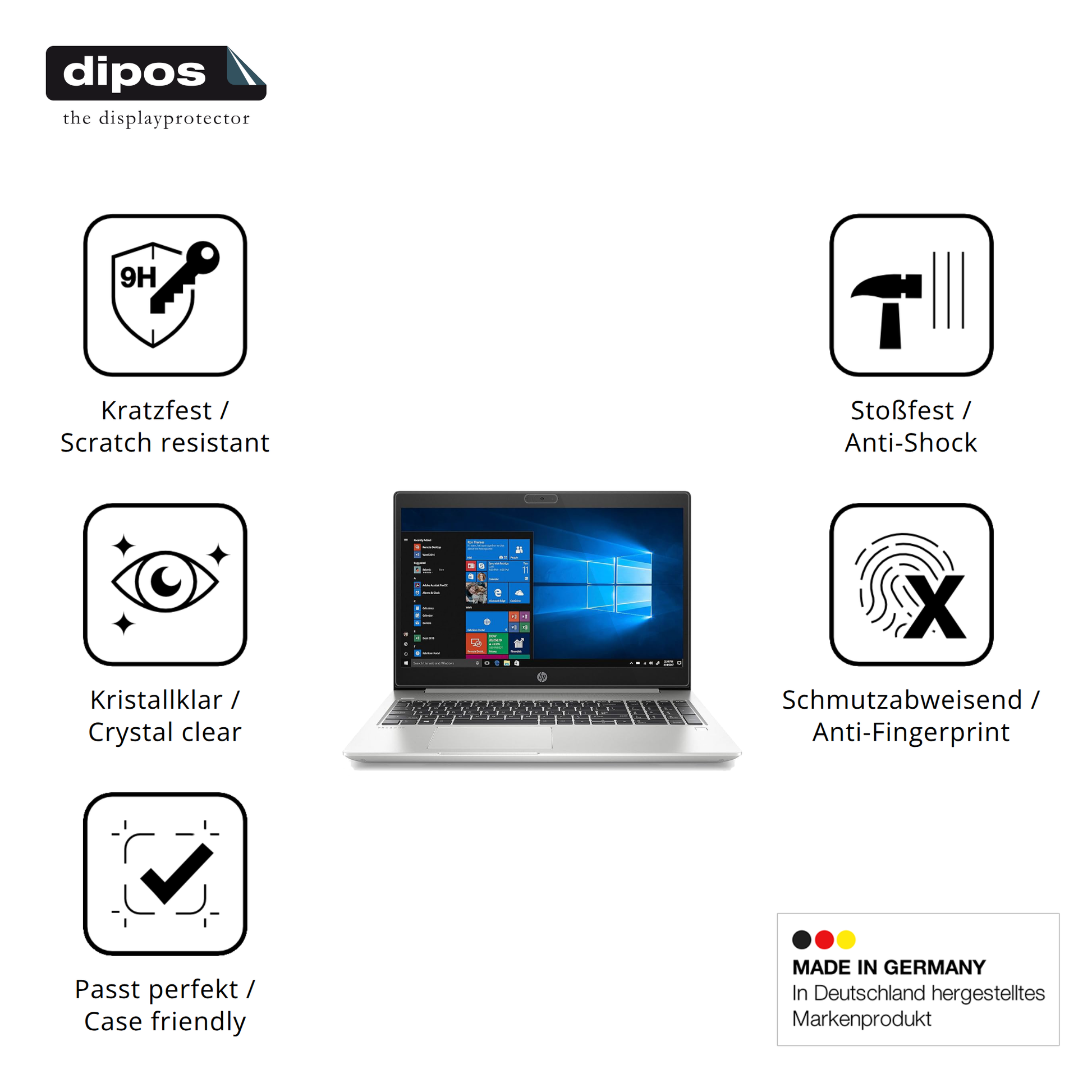 Displayschutz hergestellt in Deutschland, höchste Qualität made in Germany