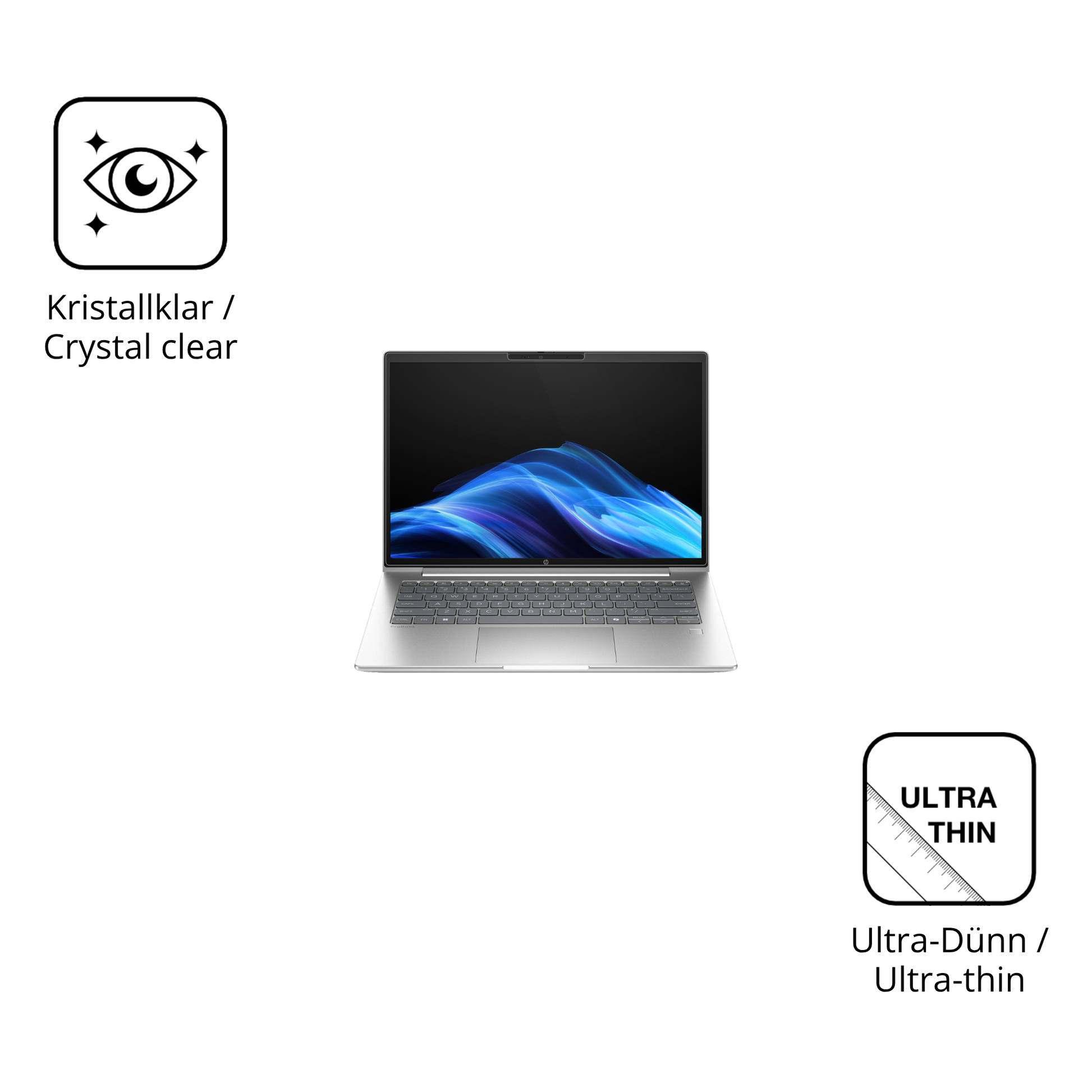 Dünne und klare Folie passend zugeschnitten für hpprobook 4 g1a 14 zoll