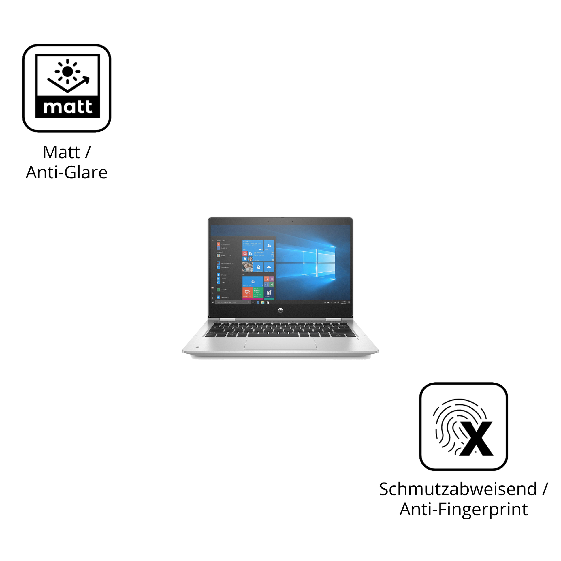 Dünne und entspiegelnde Folie passend zugeschnitten für HP ProBook x360 435 G7