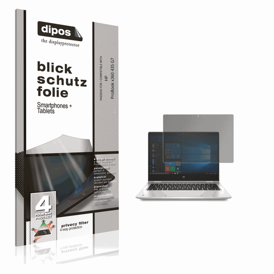 Blickschutzfolie von dipos passend für HP ProBook x360 435 G7, präziser Zuschnitt und blasenfrei montiert