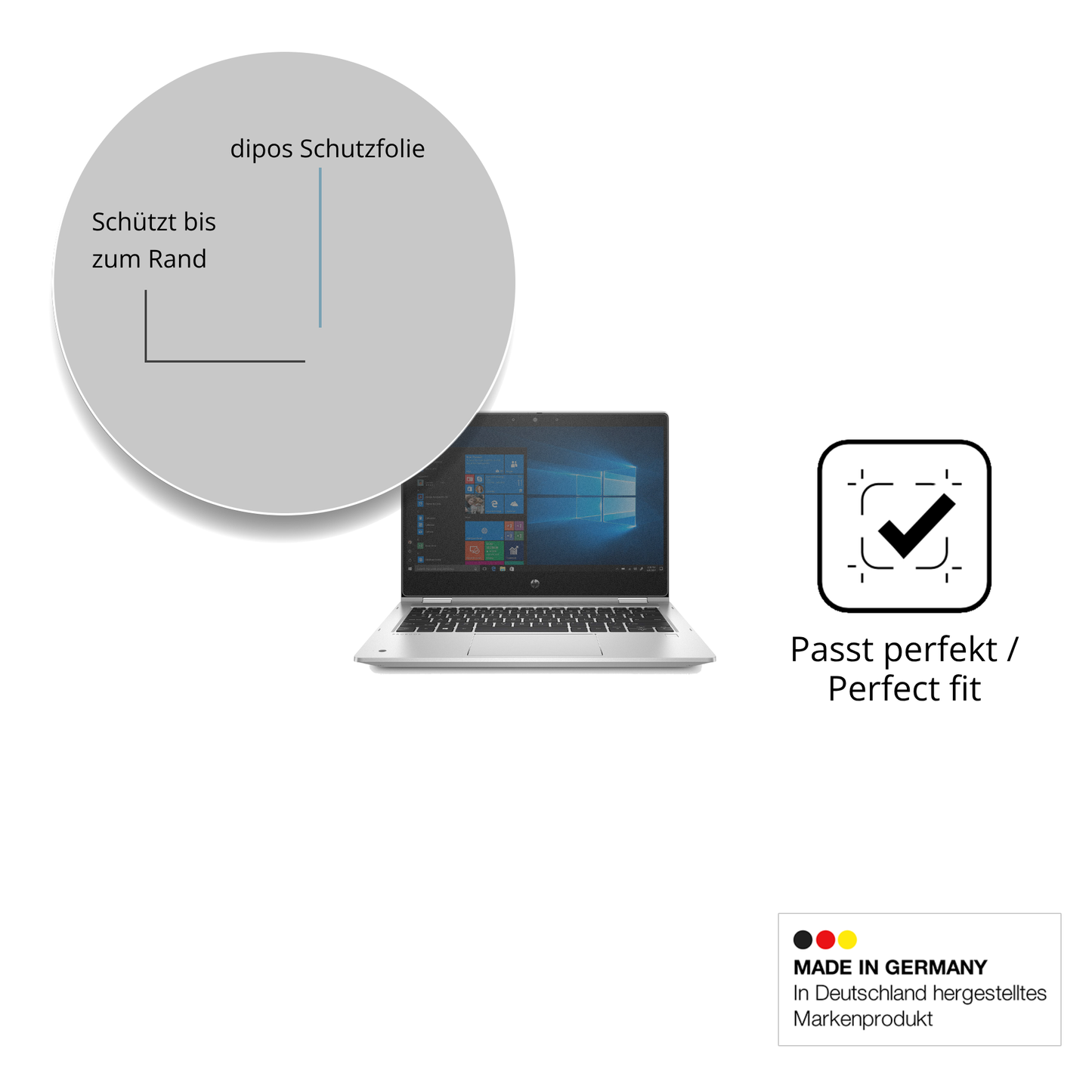 Schutz gegen Kratzer auf dem HP ProBook x360 435 G7 Glas durch Schlüssel oder Ähnliches