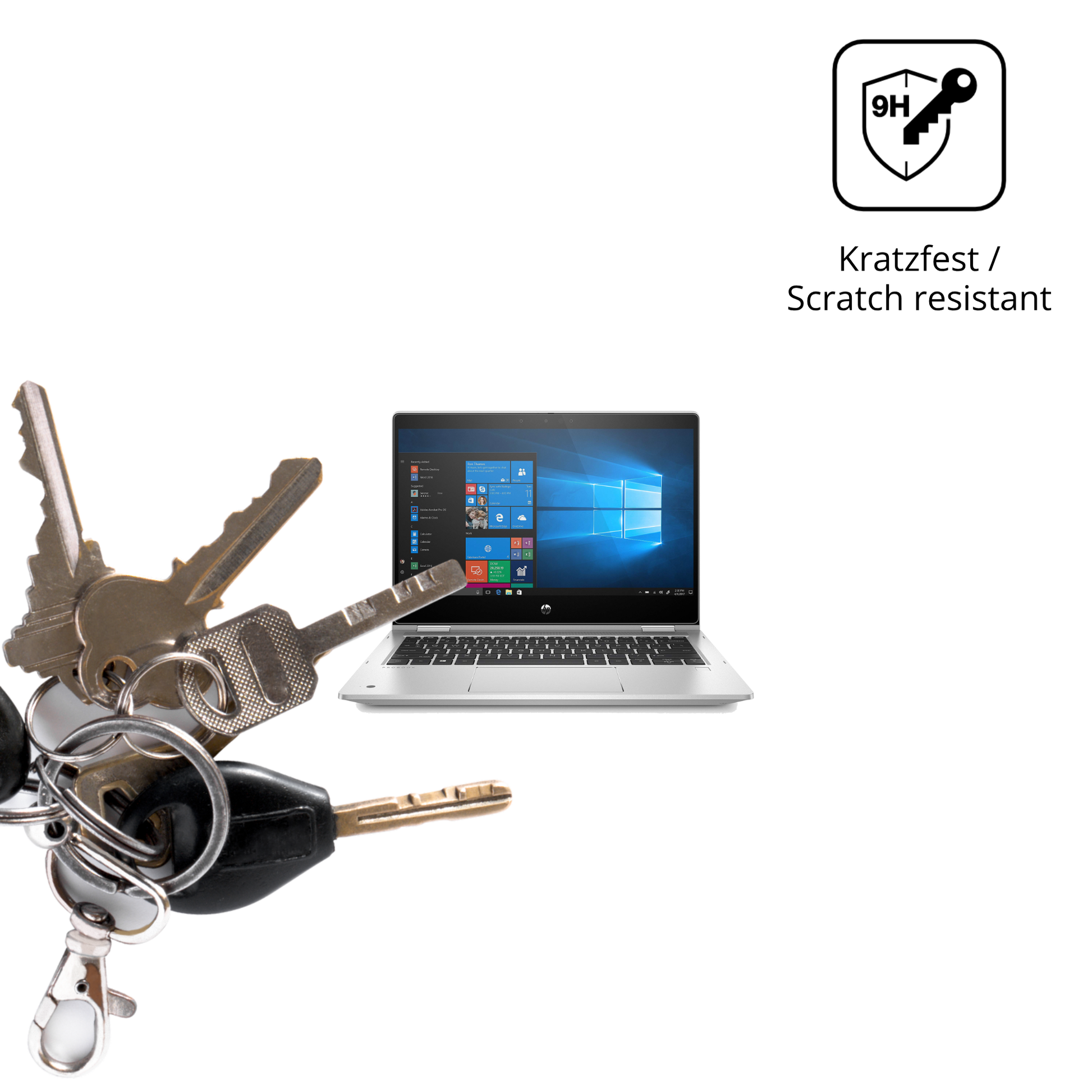 dipos Displayschutz für HP ProBook x360 435 G7, transparente Oberfläche, perfekte Passform auch für die Rundungen