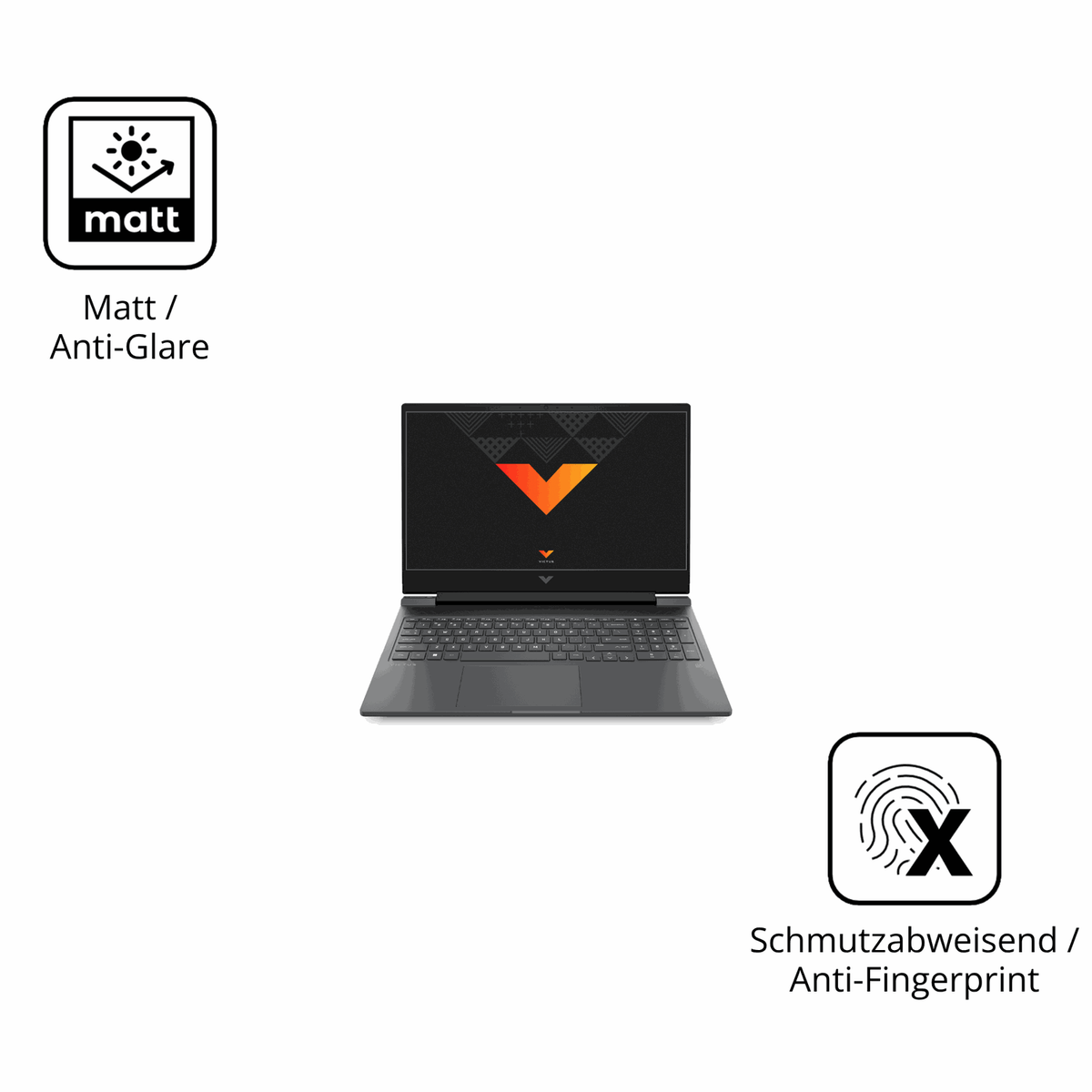 9H Hartbeschichtete, flexible Folie passend zugeschnitten für HP Victus 16 s0177ng