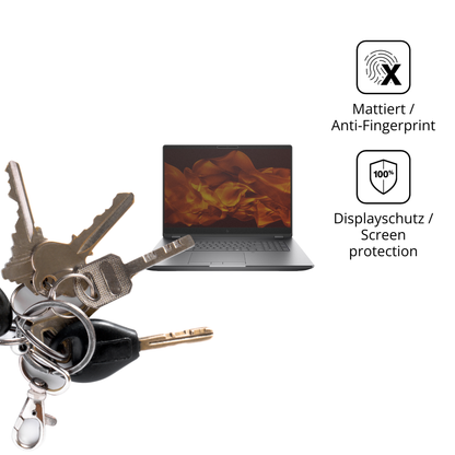 dipos Displayschutz für HP ZBook Fury G1i 16 Zoll, mattierte Oberfläche, Blickschutzfilter und perfekter Passform