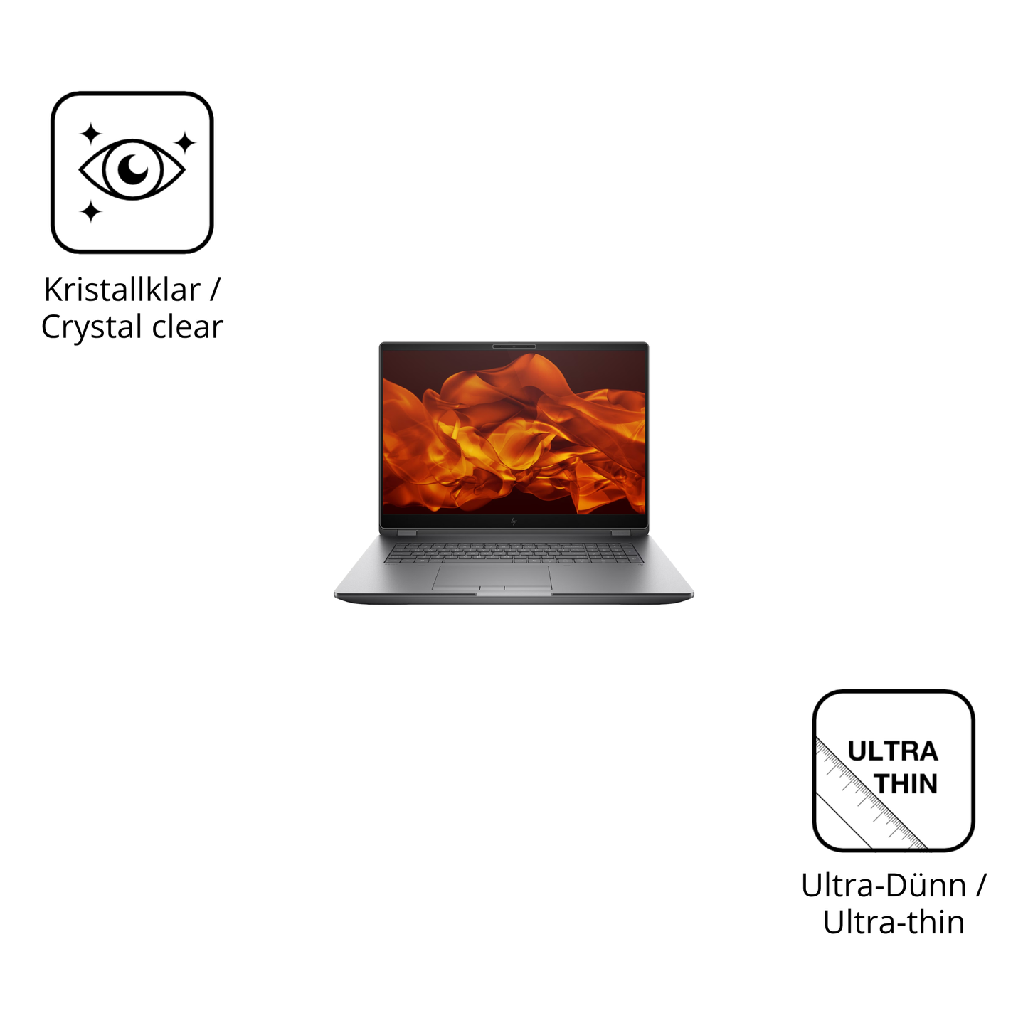 Dünne und klare Folie passend zugeschnitten für HP ZBook Fury G1i 16 Zoll