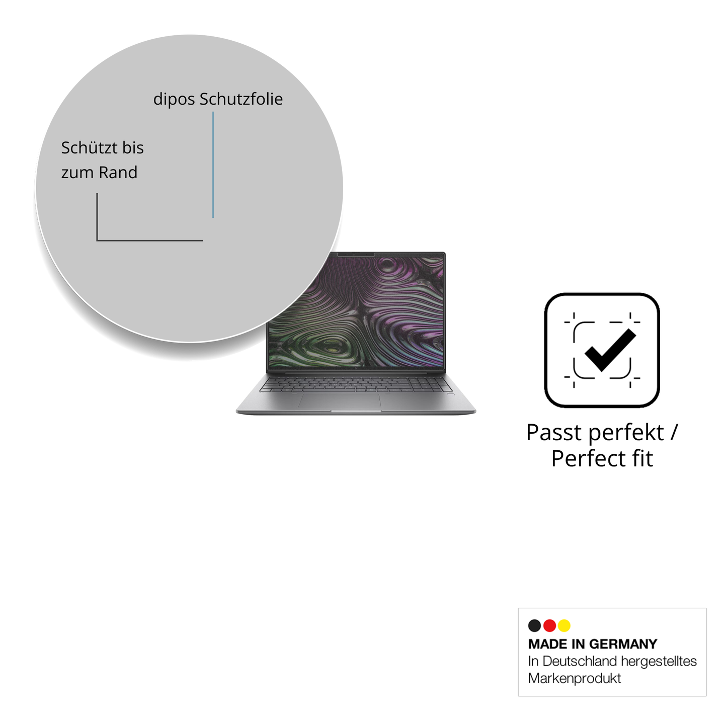 Schutz gegen Kratzer auf dem HP ZBook X G1i Glas durch Schlüssel oder Ähnliches