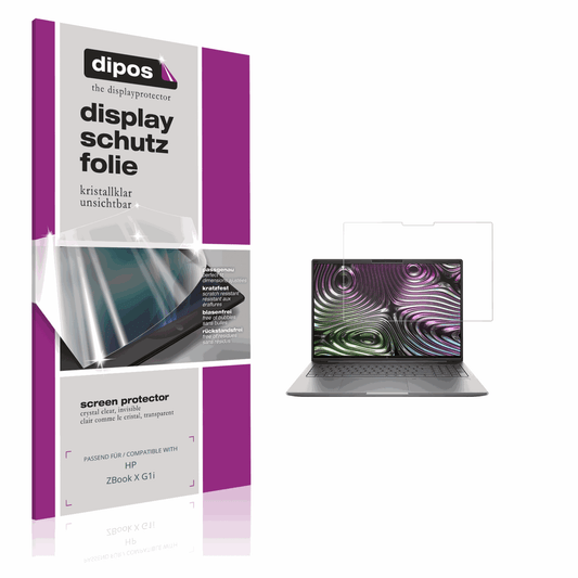 Klare Displayschutzfolie von dipos passend für HP ZBook X G1i, präziser Zuschnitt und blasenfrei montiert