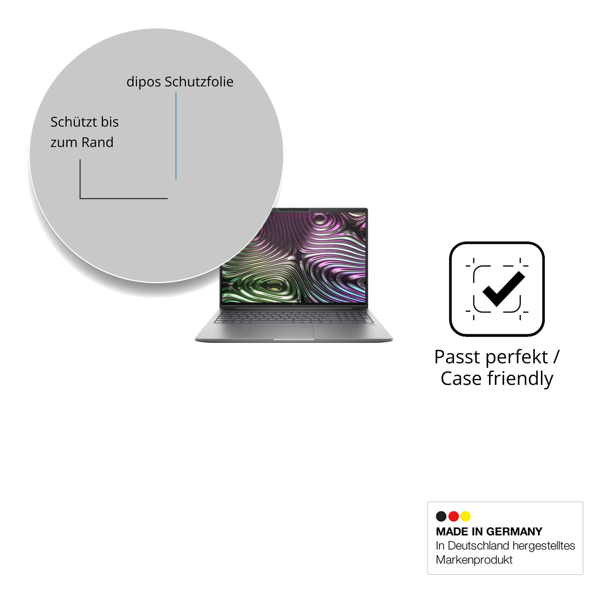 Besonders flexibler Displayschutz mit Anti-Shock-Schicht im Materialmix