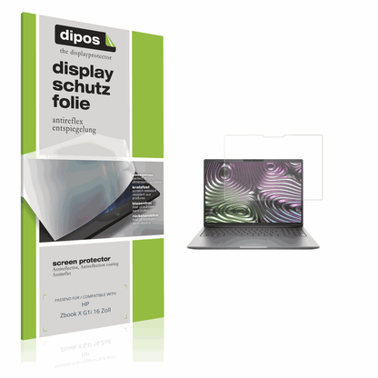 Matte Displayschutzfolie von dipos passend für HP Zbook X G1i 16 Zoll, präziser Zuschnitt und blasenfrei montiert