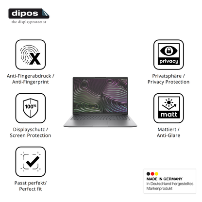 Privatsphäre-Schutz durch Sichtschutz-Folie passend zugeschnitten für HP Zbook X G1i 16 Zoll