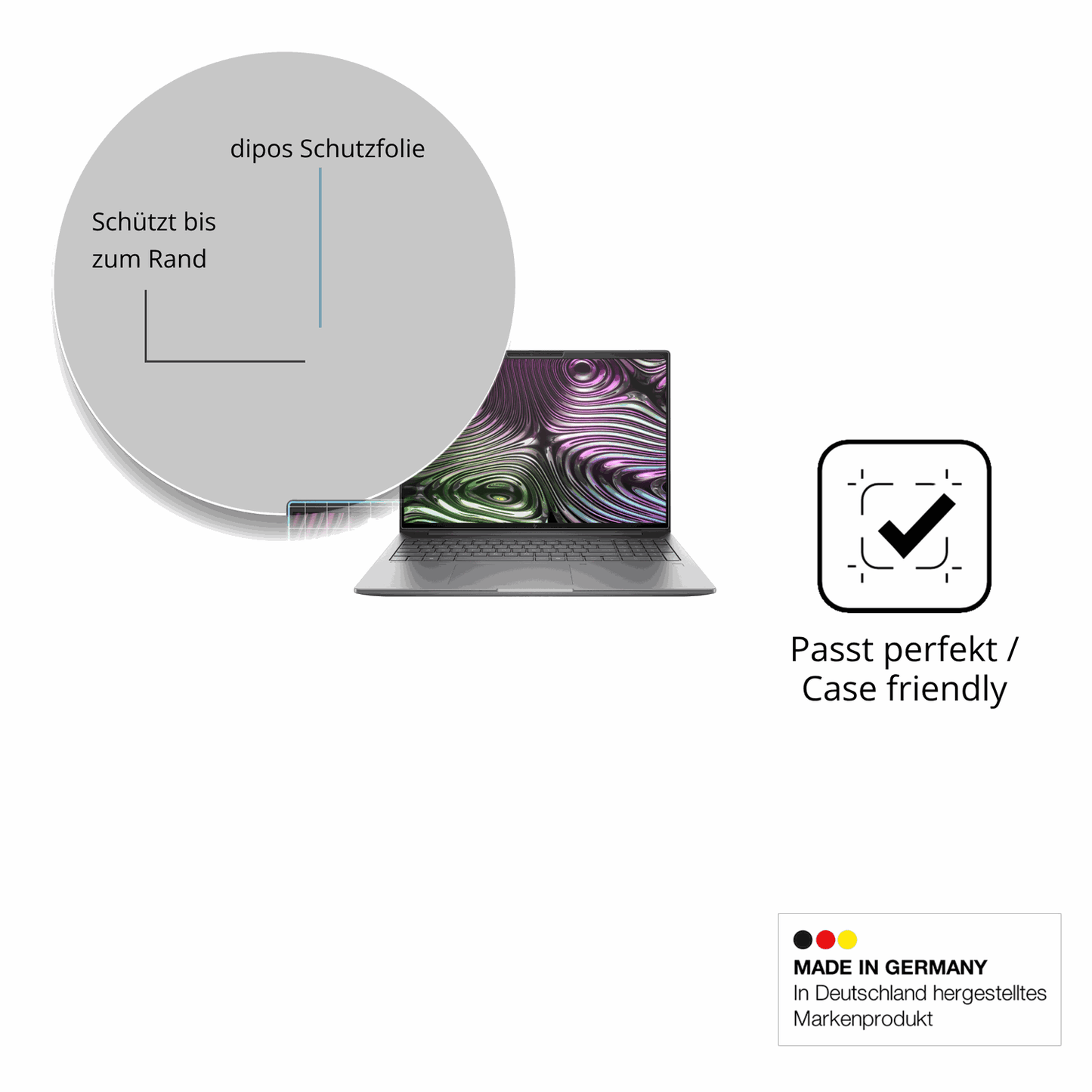 Besonders flexibler Displayschutz mit Anti-Shock-Schicht im Materialmix