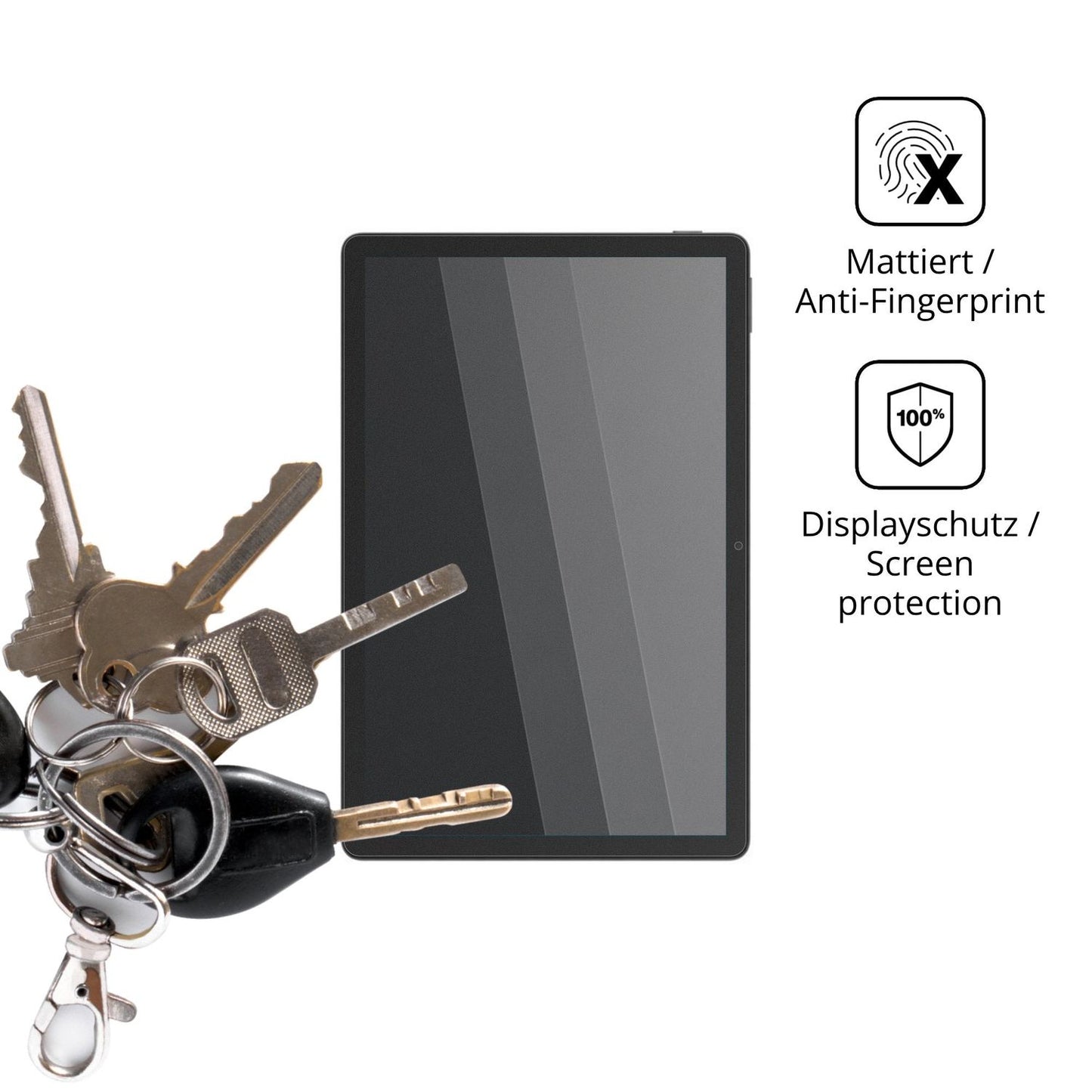 dipos Displayschutz für HTC Tab A101 Plus, mattierte Oberfläche, Blickschutzfilter und perfekter Passform