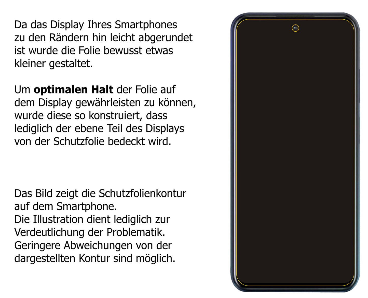 Schutzfolie mit optimaler Passform, zur Verwendung mit Hüllen geeignet