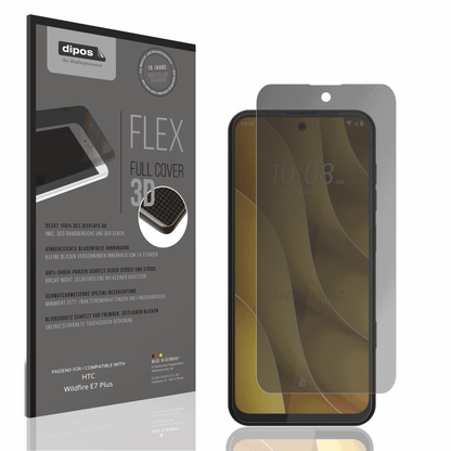 Blickschutzfolie von dipos passend für htcwildfire e7 plus, 100% Displayabdeckung und blasenfreie Montage
