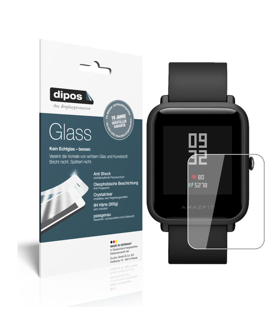 Klare Displayschutzfolie von dipos passend für Huami Amazfit Bip S, 9H kratzfest und blasenfrei montiert