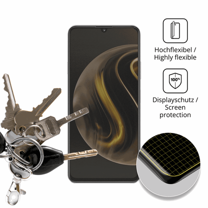 dipos Displayschutz für Huawei Enjoy 70, mit Blickschutzfilter und perfekter Passform auch für die Rundungen